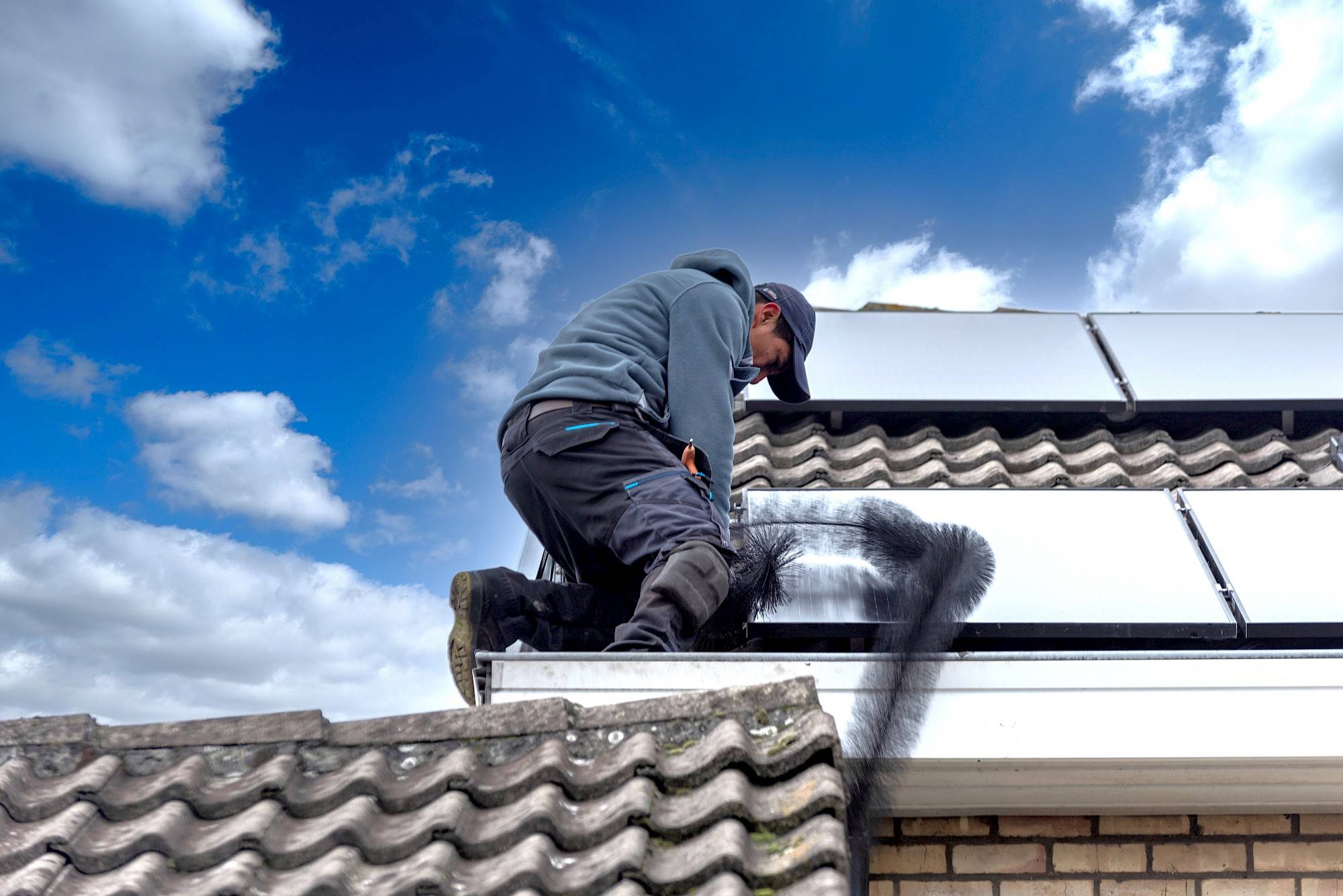Borstel voor zonnepanelen